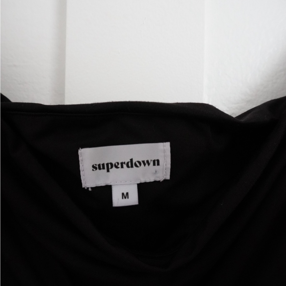 Revolve Superdown Black Ruched Mini Dress - Picture 2 of 3